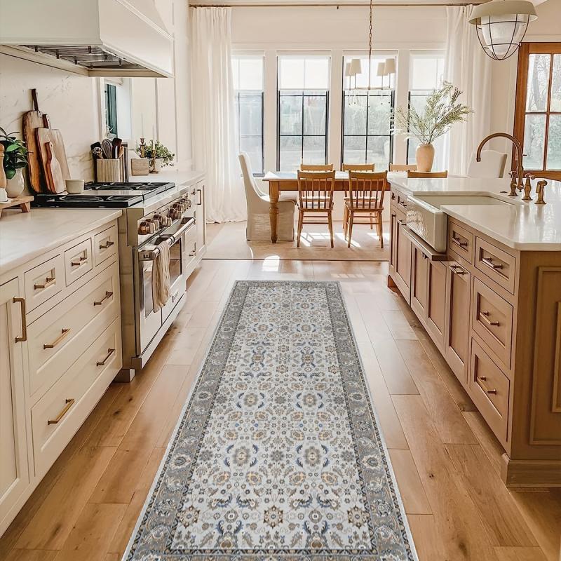 Long Polyester Rug Laundry Room Rug Oriental Hallway Runner Kitchen Mat Soft Non