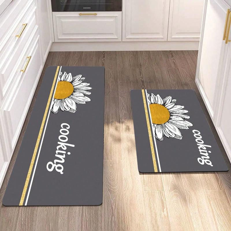 Sunflower Kitchen Rug Non Slip Stain Resistant Waterproof Mat Comfort Standing
