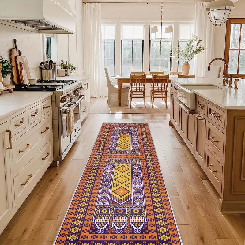 Boho Area Rug Long Oriental Hallway Runner Soft Non Slip Washable Stair Carpet