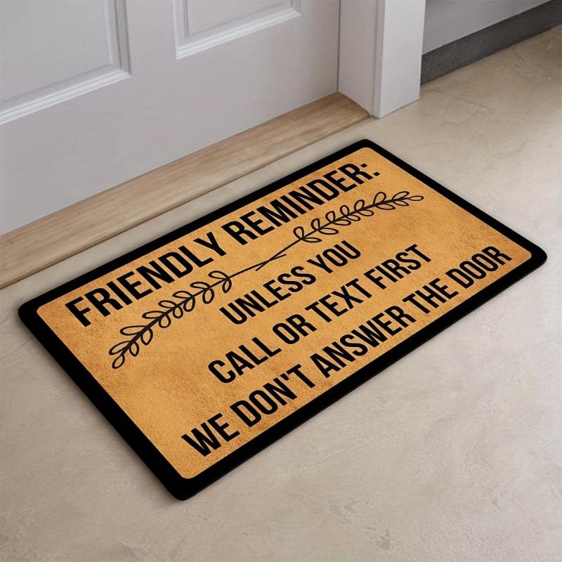 Friendly Reminder Welcome Mat Non Slip Rubber Door Mat 23.6x15
