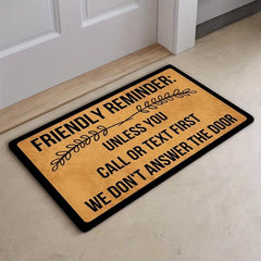 Friendly Reminder Welcome Mat Non Slip Rubber Door Mat 23.6x15