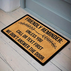 Friendly Reminder Welcome Mat Non Slip Rubber Door Mat 23.6x15