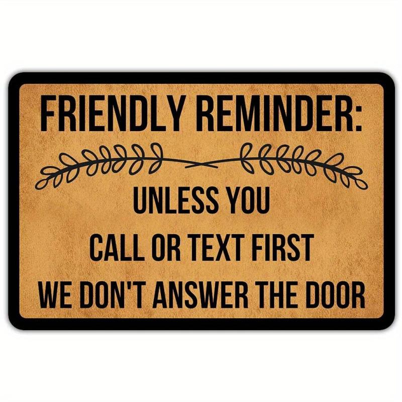 Friendly Reminder Welcome Mat Non Slip Rubber Door Mat 23.6x15