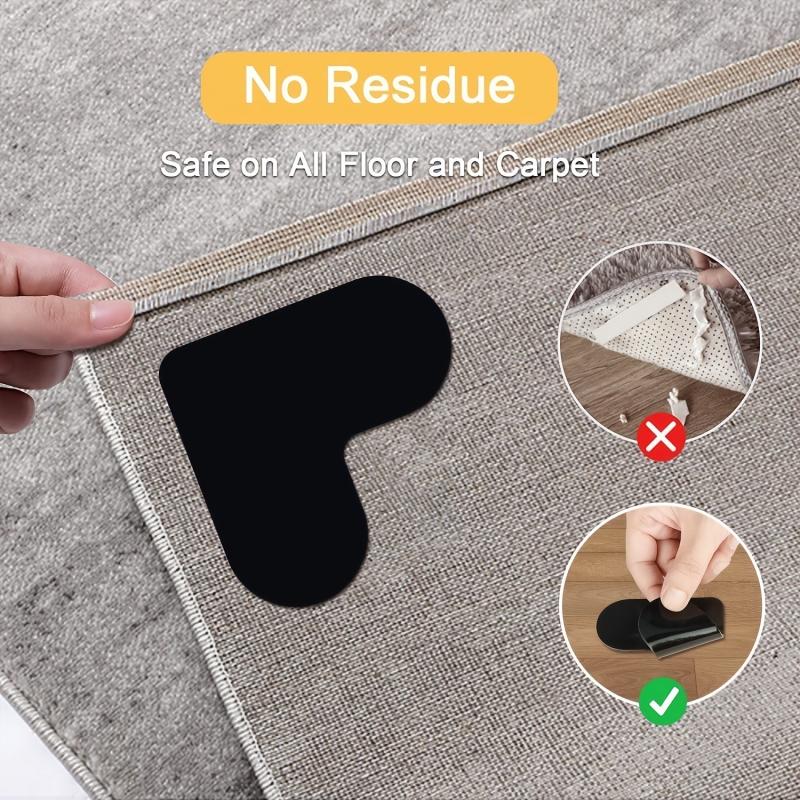 4pcs Non Slip Rug Gripper Double Sided Rug Pad Carpet Tape Corner Side Gripper