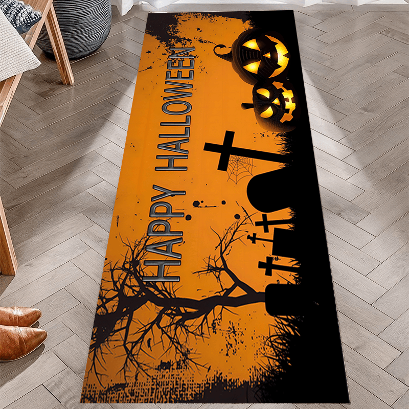 Halloween Pumpkin Runner Rugs Soft Laundry Room Ru