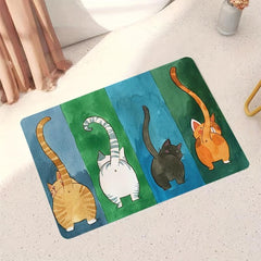 Cat Butt Area Rug Non Slip Absorbent Doormat