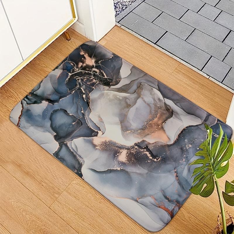 Light Marble Pattern Indoor Door Mat Soft Non Slip Absorbent Entrance Rug
