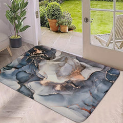 Light Marble Pattern Indoor Door Mat Soft Non Slip Absorbent Entrance Rug