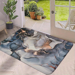 Light Marble Pattern Indoor Door Mat Soft Non Slip Absorbent Entrance Rug