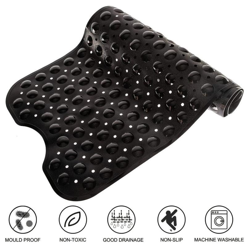 Non Slip Bath Tub Mat 39 X 16 Inches with Drain Holes and Suction Cups