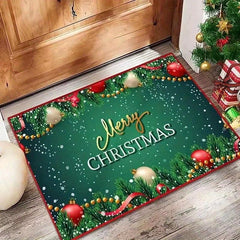 Christmas Decorative Carpet Absorbent Kitchen Mat Non Slip Machine Washable