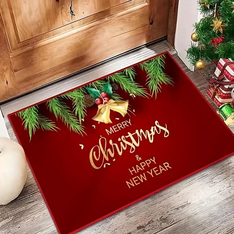 Christmas Decorative Carpet Absorbent Kitchen Mat Non Slip Machine Washable