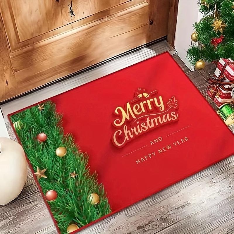 Christmas Decorative Carpet Absorbent Kitchen Mat Non Slip Machine Washable