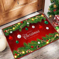 Christmas Decorative Carpet Absorbent Kitchen Mat Non Slip Machine Washable