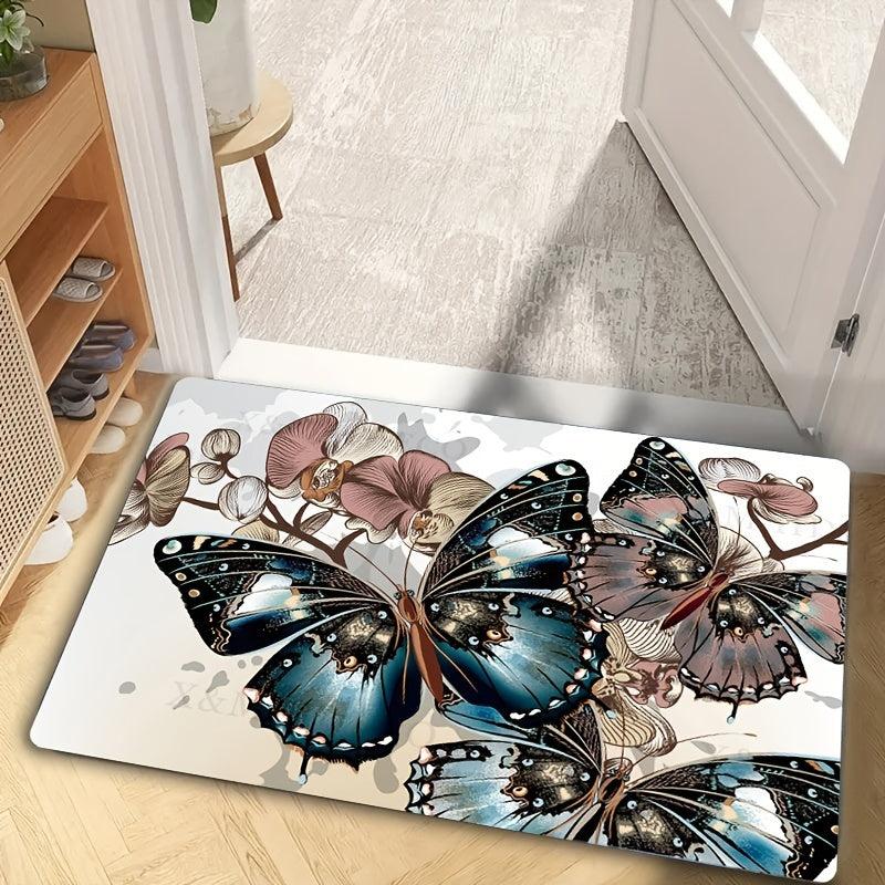 3D Butterfly Floor Mat Modern Geometric Entrance Mat