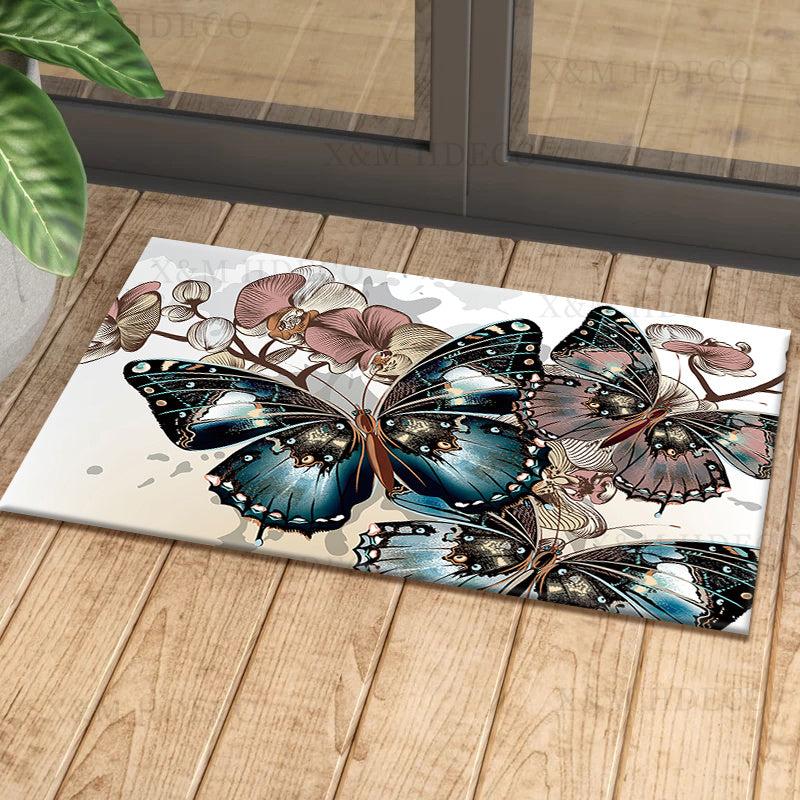 3D Butterfly Floor Mat Modern Geometric Entrance Mat