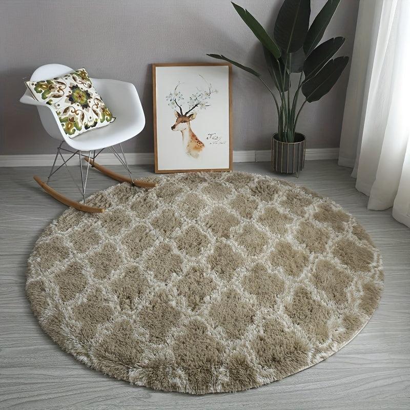 Round Fuzzy Tie-dyed Fluffy Shag Rug