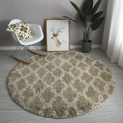 Round Fuzzy Tie-dyed Fluffy Shag Rug