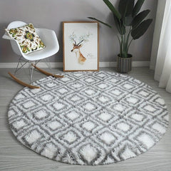 Round Fuzzy Tie-dyed Fluffy Shag Rug