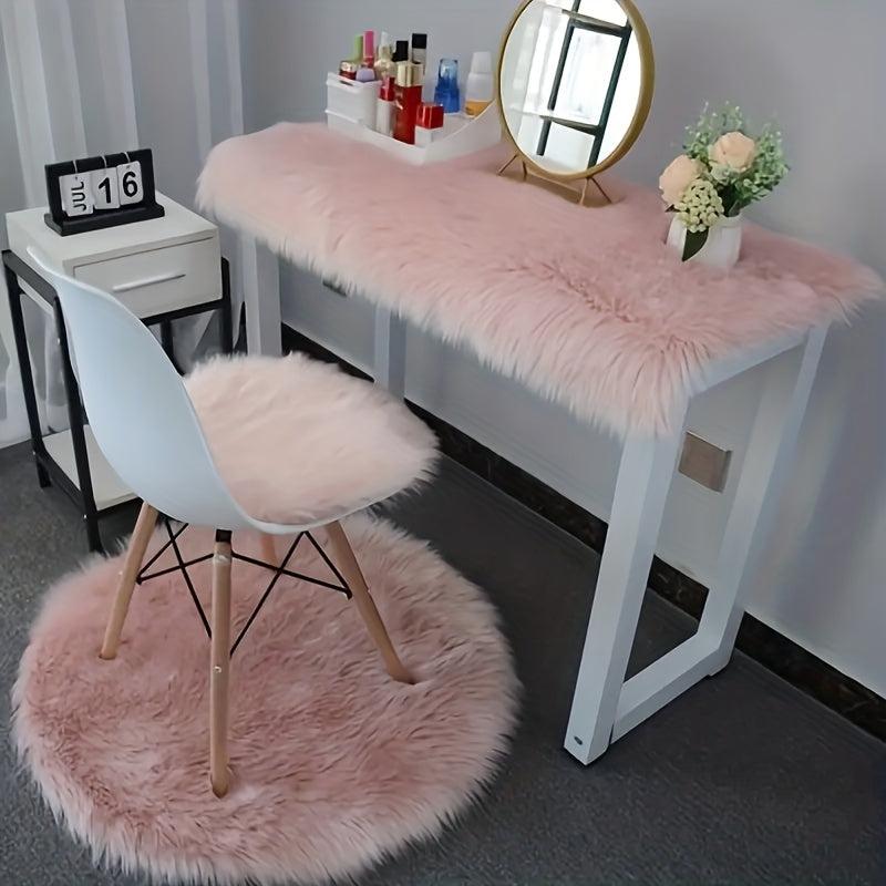 Pink Faux Sheepskin Fur Area Rug Shag Rugs for Living Room