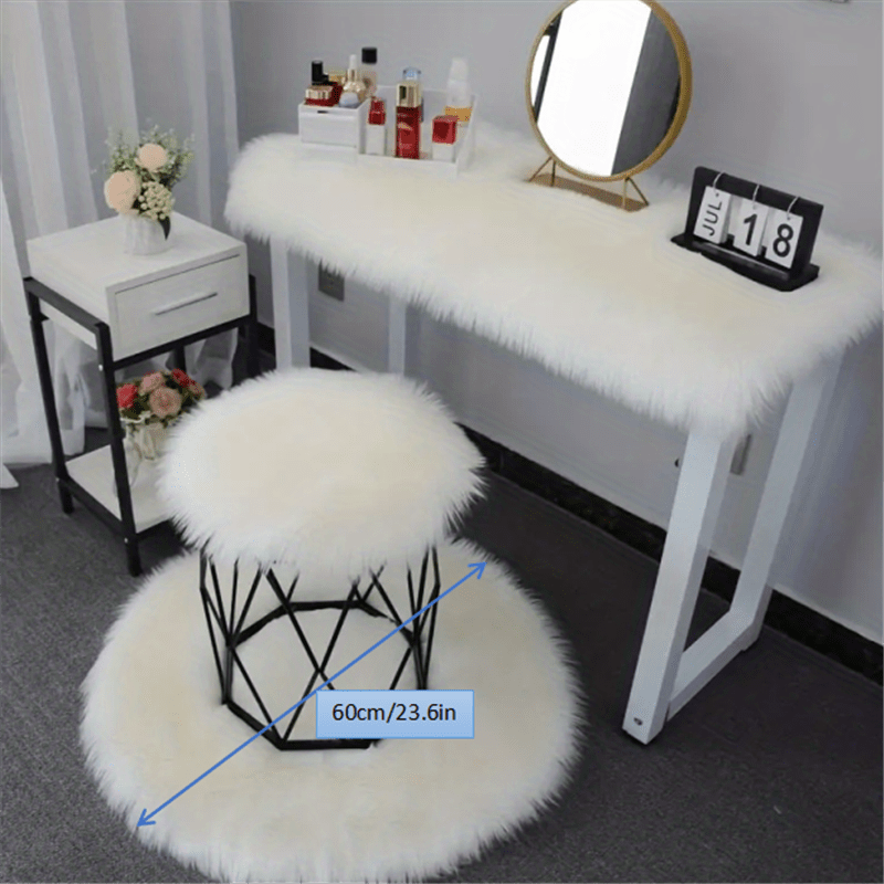 Pink Faux Sheepskin Fur Area Rug Shag Rugs for Living Room