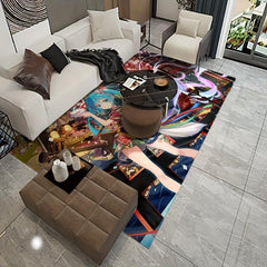 Crystal Velvet Area Rug For Living Room Anime Game Character Non-slip