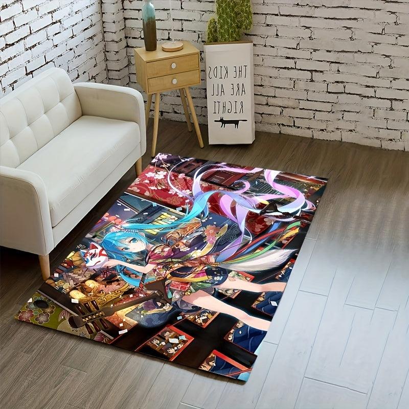 Crystal Velvet Area Rug For Living Room Anime Game Character Non-slip