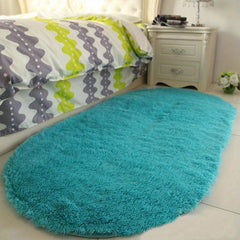 Soft Plush Oval Shaggy Area Rug for Bedroom and Living Room