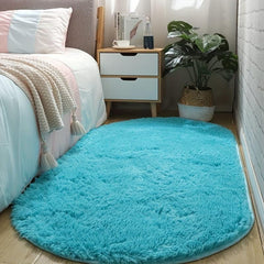 Soft Plush Oval Shaggy Area Rug for Bedroom and Living Room