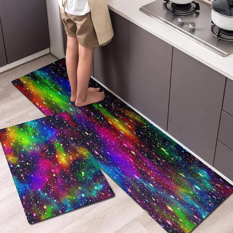 Vintage Spiral Purple Galaxy Space Floor Mat