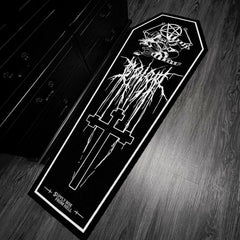 Gothic Coffin Shape Rug Thickened Dark Irregular Carpet Halloween Home Decor
