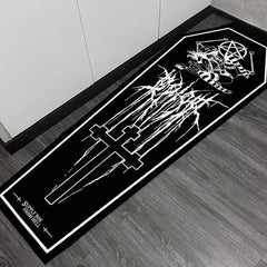 Gothic Coffin Shape Rug Thickened Dark Irregular Carpet Halloween Home Decor