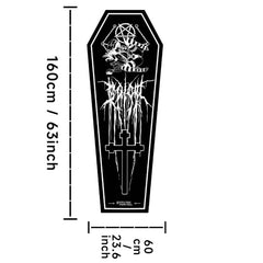 Gothic Coffin Shape Rug Thickened Dark Irregular Carpet Halloween Home Decor