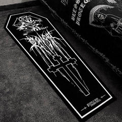 Gothic Coffin Shape Rug Thickened Dark Irregular Carpet Halloween Home Decor