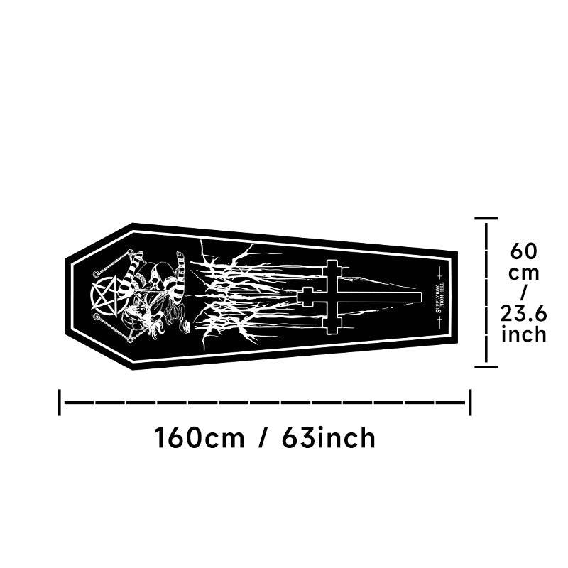Gothic Coffin Shape Rug Thickened Dark Irregular Carpet Halloween Home Decor
