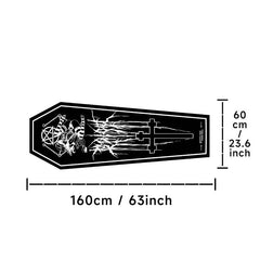 Gothic Coffin Shape Rug Thickened Dark Irregular Carpet Halloween Home Decor