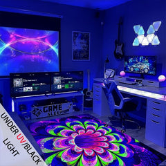 UV Flannel Luminous Illusion Rug 3D Swirl Non Slip Area Rug