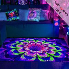 UV Flannel Luminous Illusion Rug 3D Swirl Non Slip Area Rug