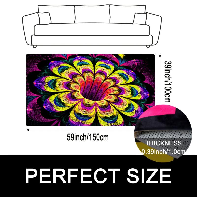 UV Flannel Luminous Illusion Rug 3D Swirl Non Slip Area Rug