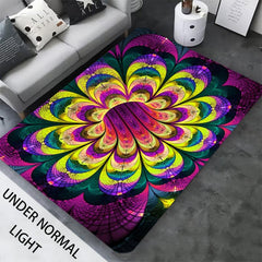 UV Flannel Luminous Illusion Rug 3D Swirl Non Slip Area Rug