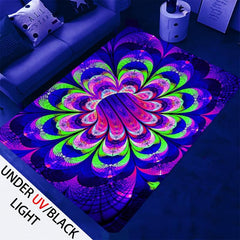 UV Flannel Luminous Illusion Rug 3D Swirl Non Slip Area Rug