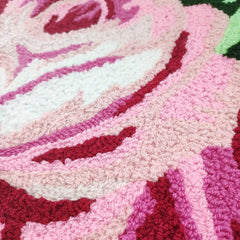 Rose Soft Bath Mat Water Absorbent Quick Dry Machine Washable Comfortable Carpet