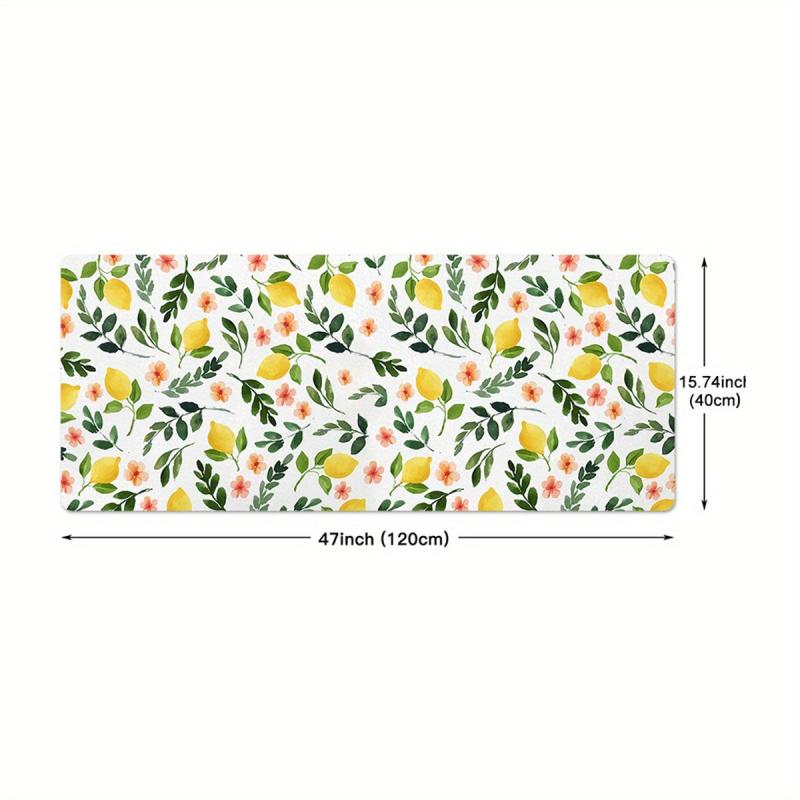 Yellow Lemons Fruit Kitchen Mat Non Slip Easy to Clean Rug