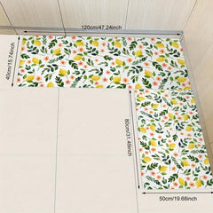 Yellow Lemons Fruit Kitchen Mat Non Slip Easy to Clean Rug