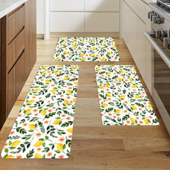 Yellow Lemons Fruit Kitchen Mat Non Slip Easy to Clean Rug