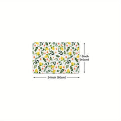 Yellow Lemons Fruit Kitchen Mat Non Slip Easy to Clean Rug