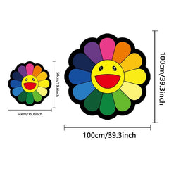 Rainbow Sunflower Shaggy Area Rug Colorful Floor Mat for Bedroom and Living Room