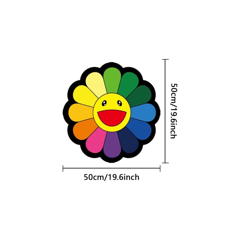 Rainbow Sunflower Shaggy Area Rug Colorful Floor Mat for Bedroom and Living Room