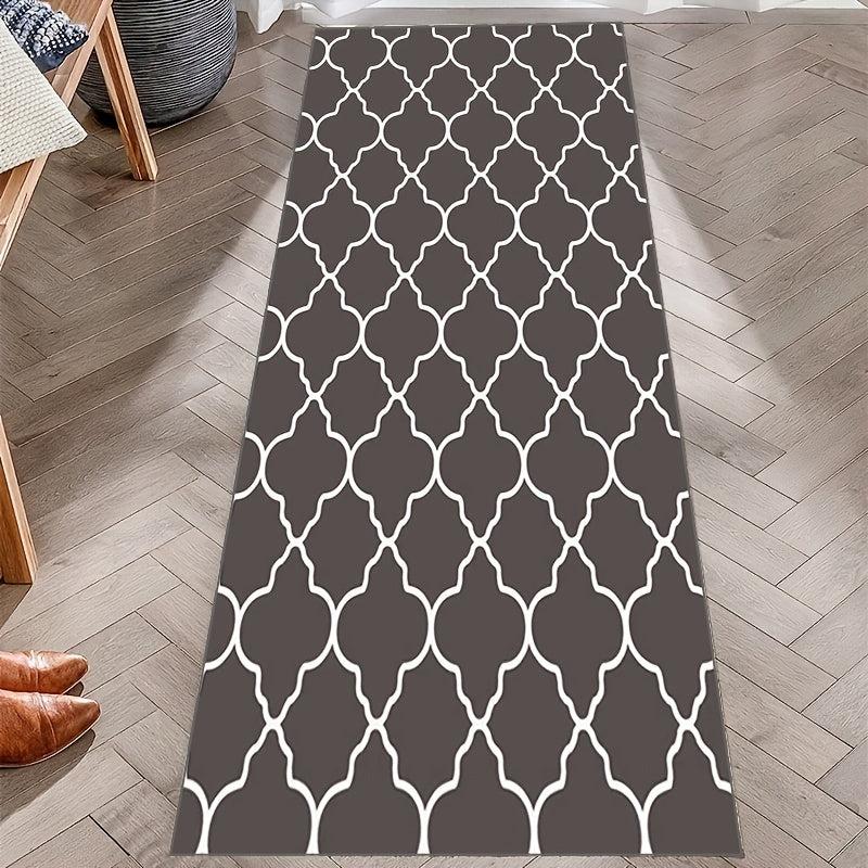 Moroccan Runner Rug Soft Long Laundry Room Mat Non-Slip Washable Stair Carpet