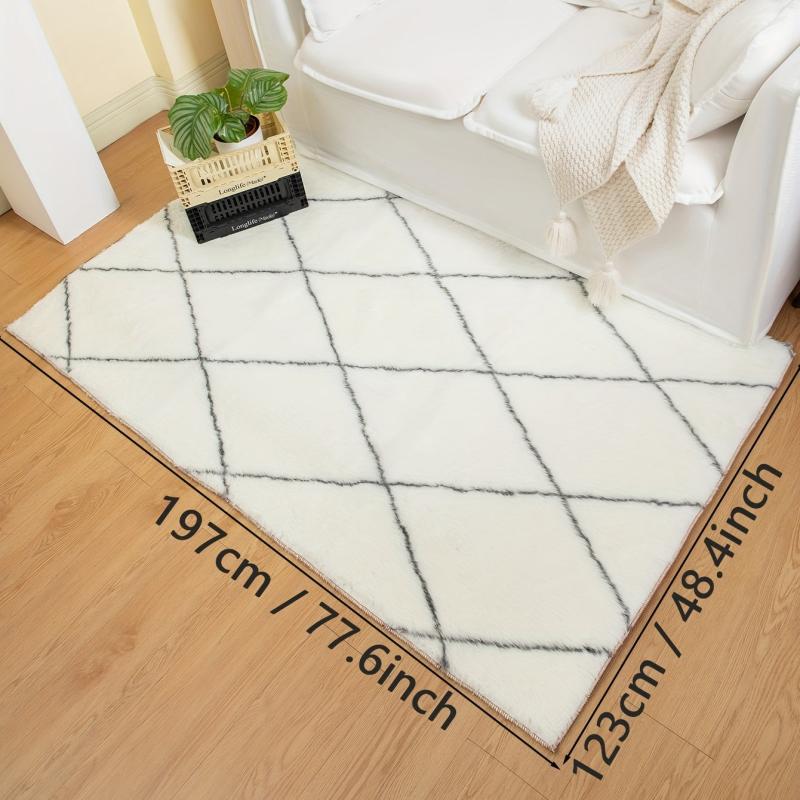 Minimalist Shag Area Rugs Soft Fluffy Floor Mat Non Shedding Plush Carpet